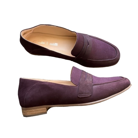 Clarks - Pure Iris Penny Loafers Flat Shoes Sz 6.5 - Picture 1 of 11